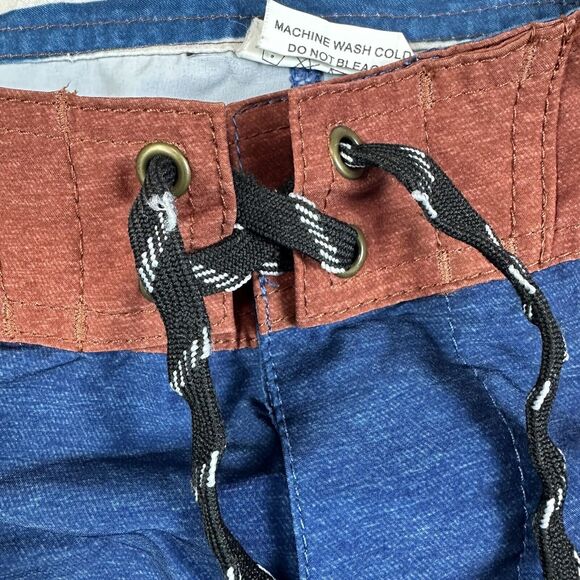 Roark Revival Shorts Mens 32 Blue Cargo Board Shorts Swim Stretch Drawstring - Picture 9 of 13